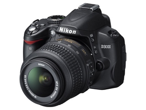 Appareil photo réflex Nikon D3000.